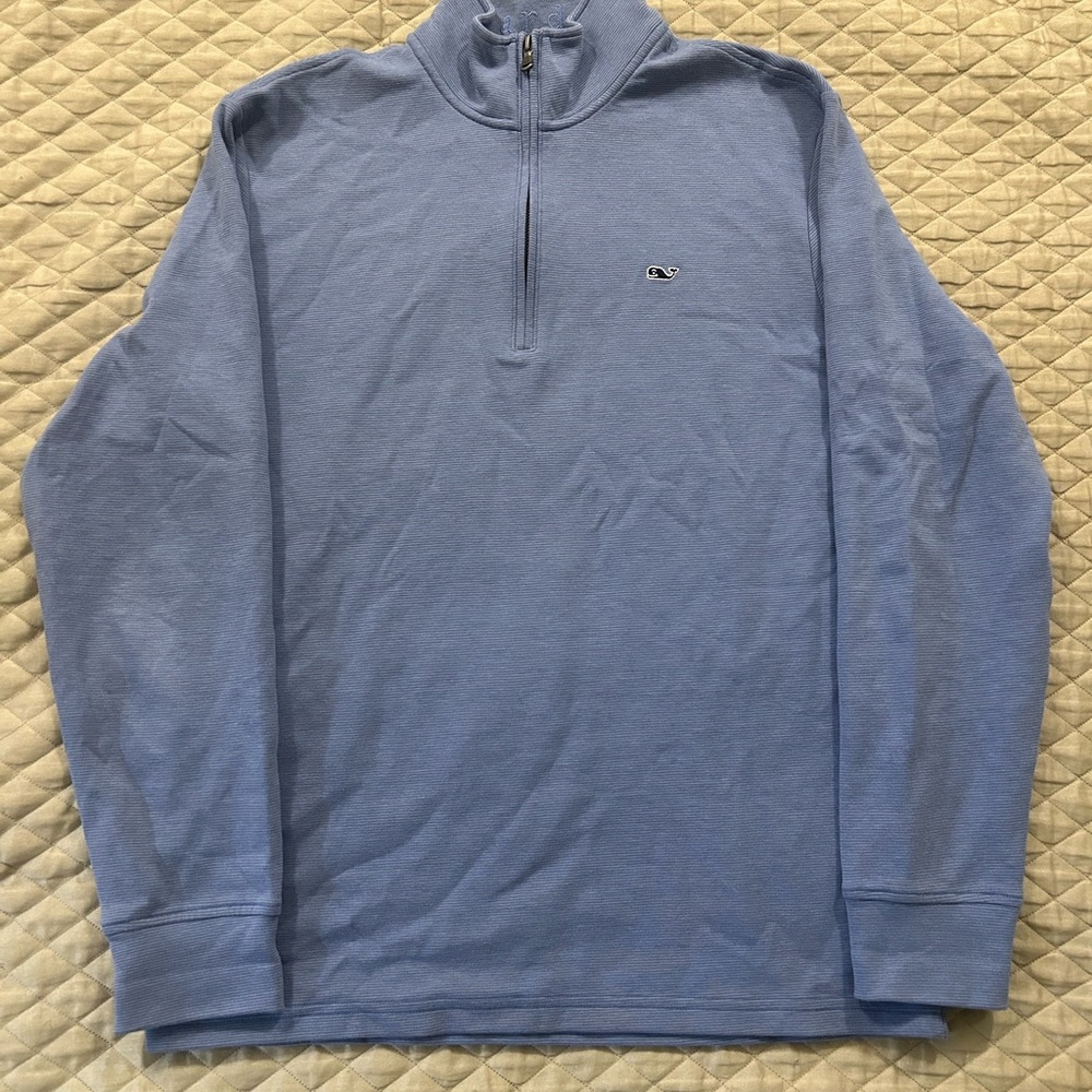 Vineyard Vines Men's Blue Half-Zip Sweater Medium